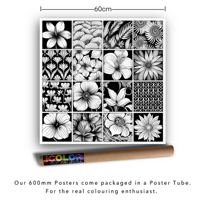 Botanical Zen Mosaic Colouring Products - Intricate Zentangle Art | iColor