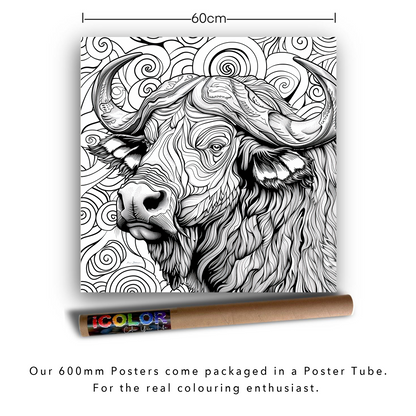 Buffalo Spirals Colouring Products - Majestic Animal Art | iColor