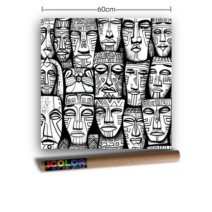 Faces of Folklore Kids Colouring Products - African Mask Kids Art | iColor