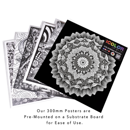 Geometric Mandala Black Colouring Products - Intricate Mandala Art | iColor