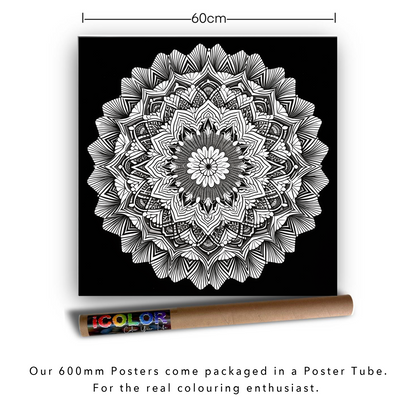 Geometric Mandala Black Colouring Products - Intricate Mandala Art | iColor