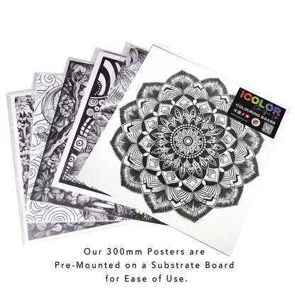 Geometric Mandala White Colouring Products - Intricate Mandala Art | iColor