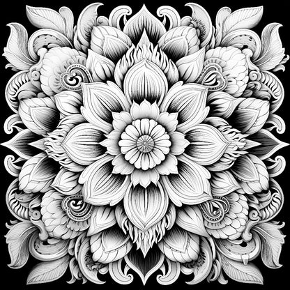 Flower Mandala Colouring Products - Intricate Mandala Art | iColor