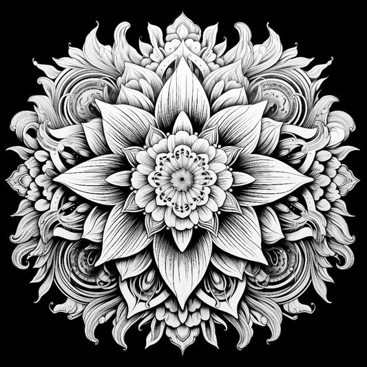 Moody Mandala Colouring Poster - Intricate Mandala Art | iColor