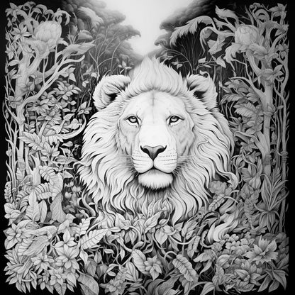 Jungle Lion Colouring Products - Majestic Animal Art | iColor