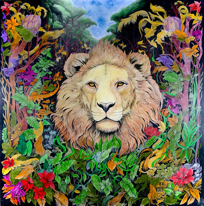 Jungle Lion Colouring Products - Majestic Animal Art | iColor