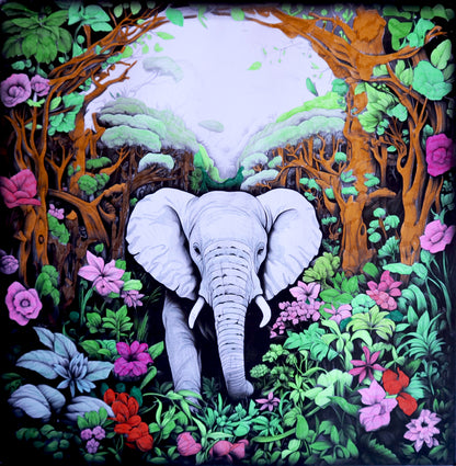 Jungle Elephant Colouring Products - Majestic Animal Art | iColor