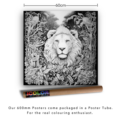 Jungle Lion Colouring Products - Majestic Animal Art | iColor