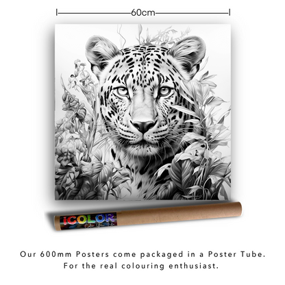 Fine Art - Leafy Leopard Colouring Products - Majestic Animal Art | iColor