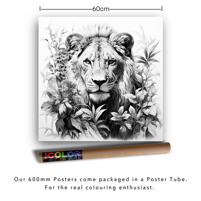 Fine Art - Leafy Lion Colouring Products - Majestic Animal Art | iColor