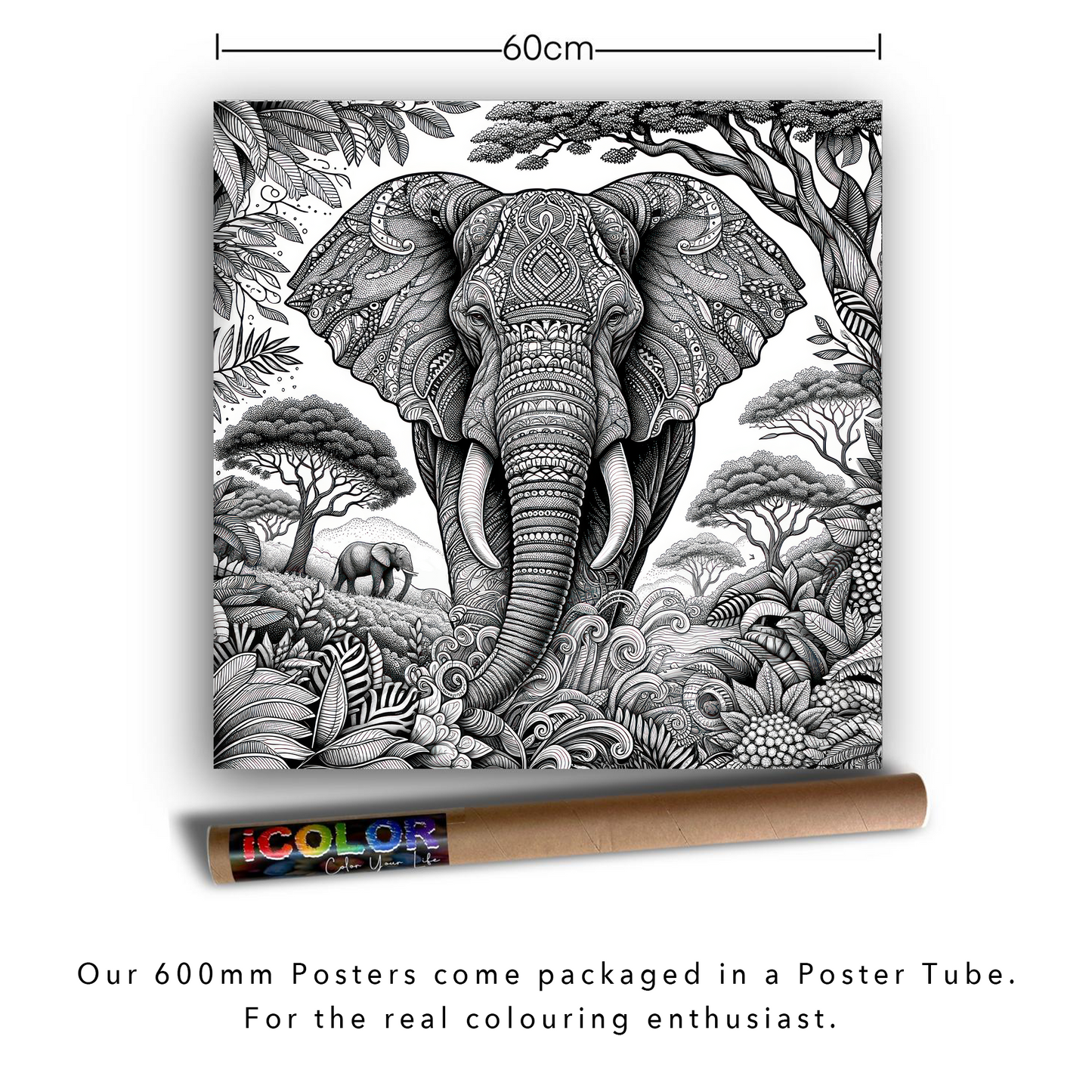 Tribal Elephant Colouring Products - Majestic Animal Art | iColor