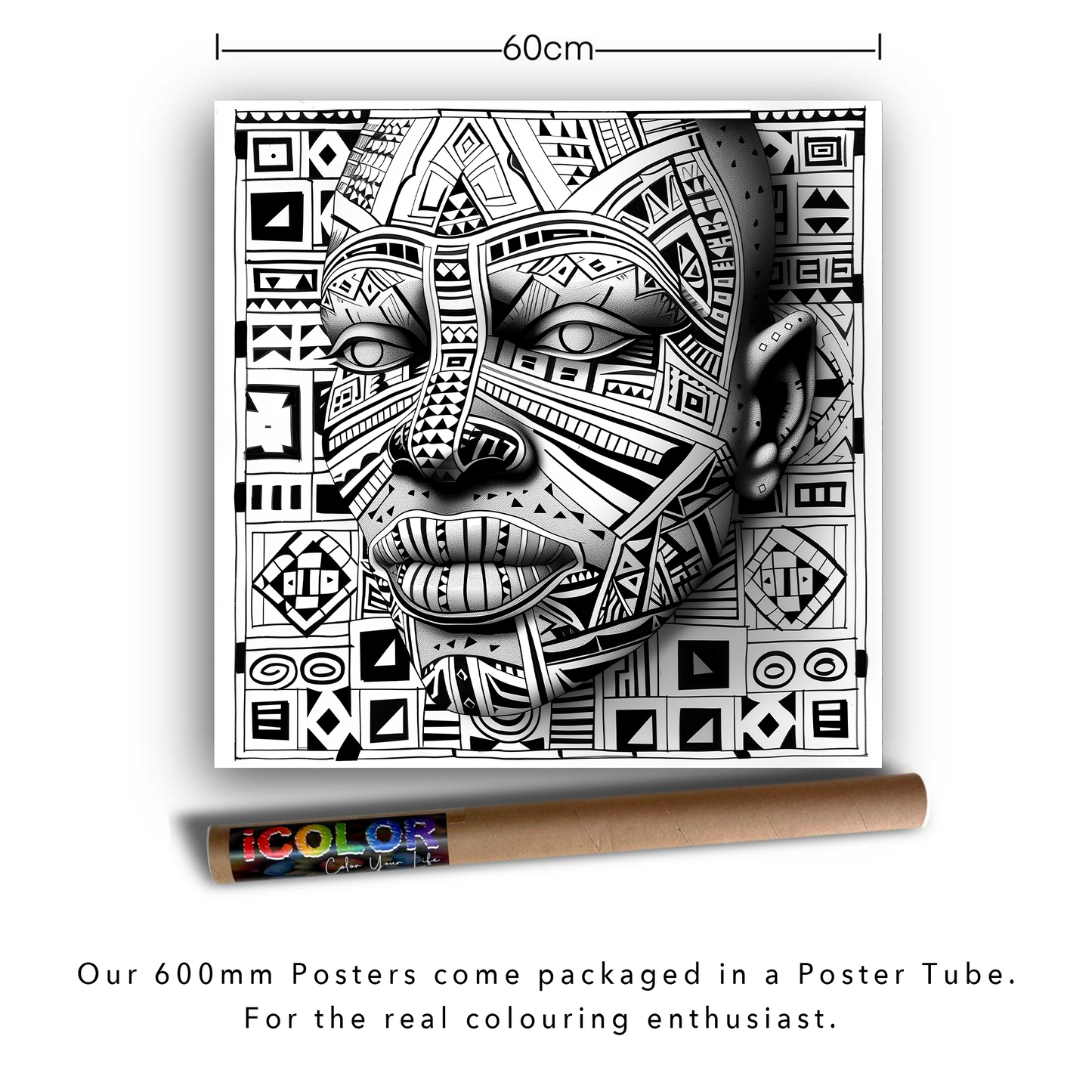 Tribal Majesty African Mask Colouring Products - Abstract African Mask | iColor